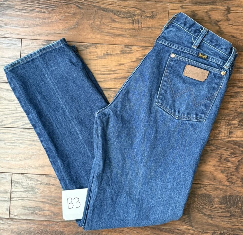 Made In USA Vtg Wrangler 13MWZ Jeans Mens 36x33 Blue Cowboy Cut Bootcut Denim